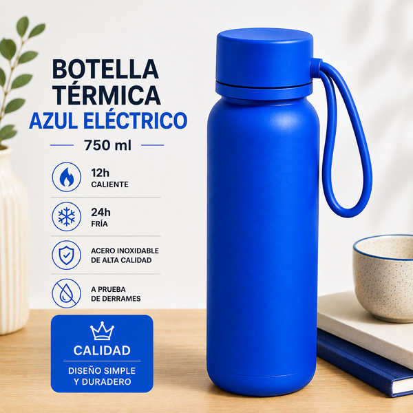 Botella Térmica Azul Eléctrico 750 ml